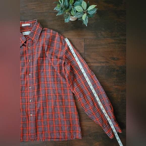 Bengal Lancer plaid button down long sleeve blouse, Size Large - Picture 4 of 7